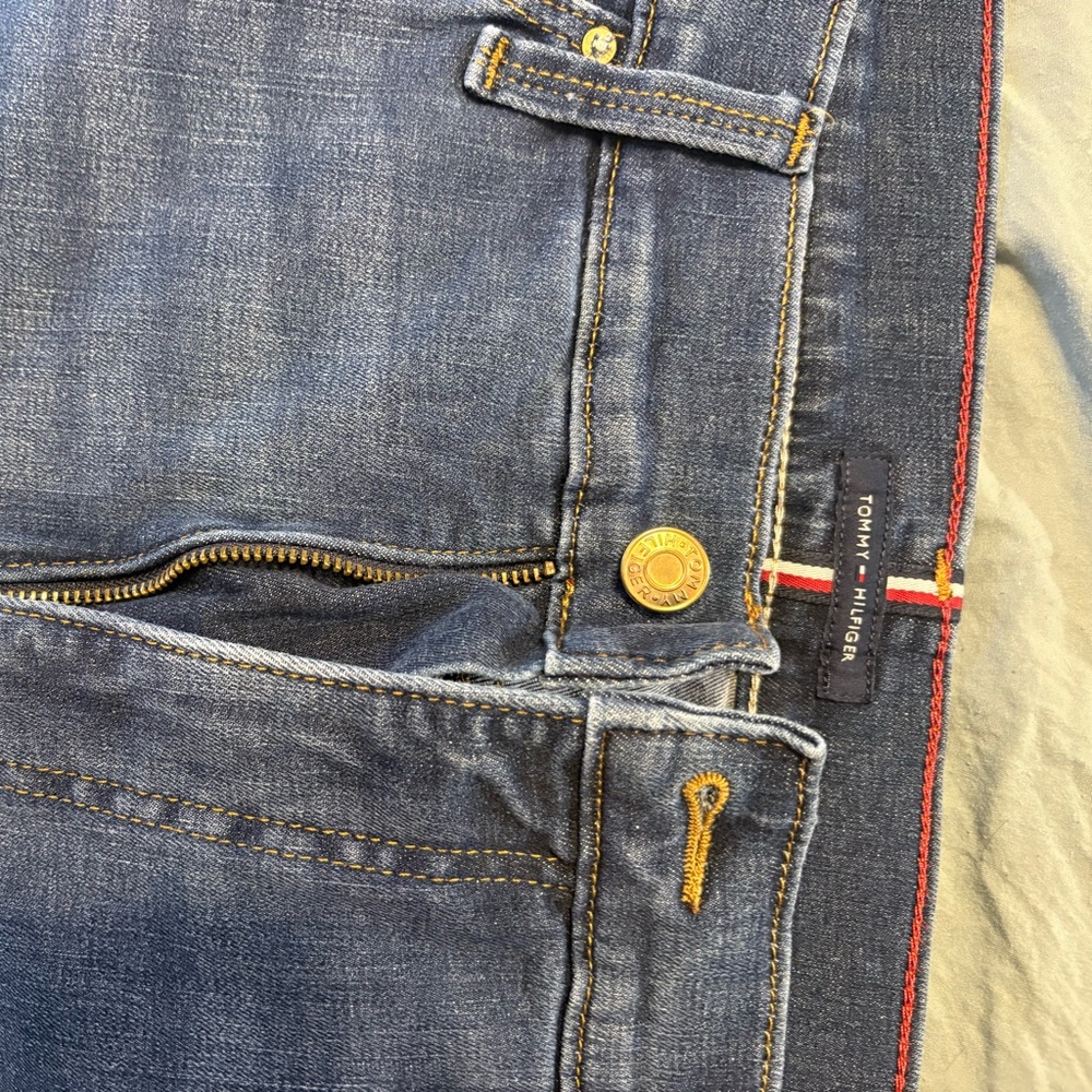 Tommy Hilfiger Slim Fit Dark Blue Jeans with Red Trim